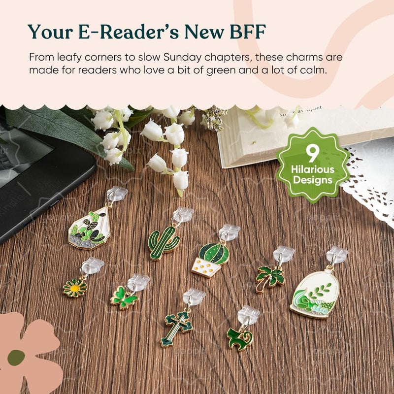 YOPPIX 9PCS Charms for Kindle, Dust Plug Charm Compatible with Type C Charging Port, Gift for Book Lover Readers Men Women Teachers Students, Accessories for Kindle - Image 2